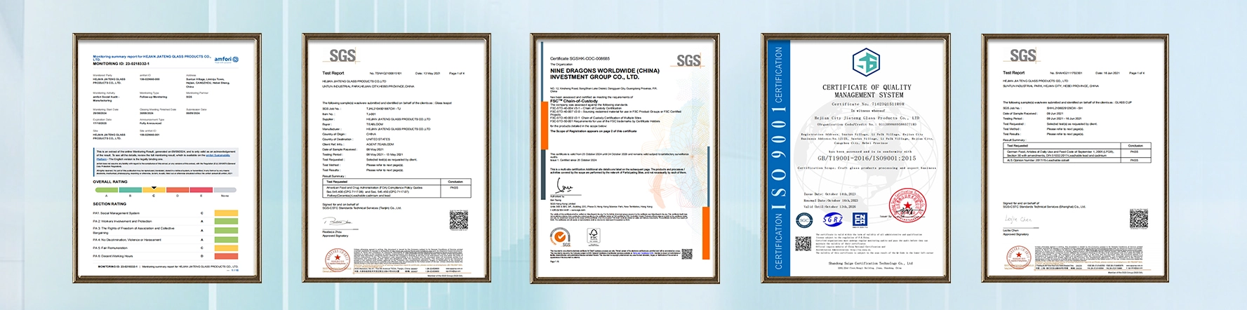 Glass Brandy Bottles Certification